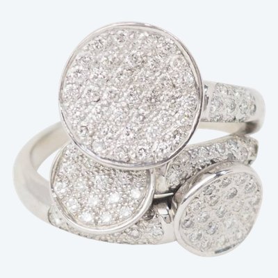 Bague en or blanc et diamants 