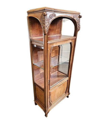 Art Nouveau display case from the Nancy School "Scolopendre Fern"