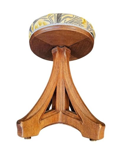 Art Nouveau stool attributed to Eugène Vallin