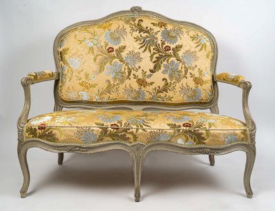 Canapé d’époque Louis XV en Hêtre Laqué estampillé par Jean-Baptiste Delaunay, Vers 1770