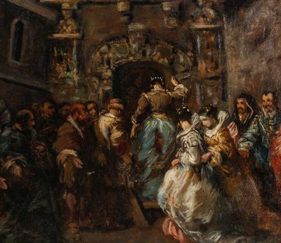 Eugène Isabey (1803-1886) : Les Fiançailles , Huile sur Toile, Vers 1830