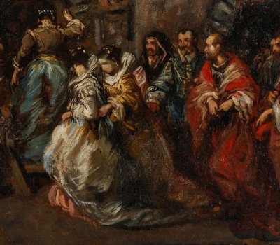 Eugène Isabey (1803-1886) : Les Fiançailles , Huile sur Toile, Vers 1830