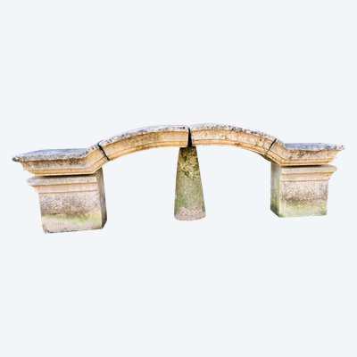 Louis XIV style country gate top in semi-hard stone, mid-20th century