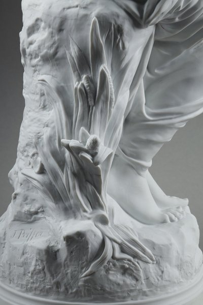 BISCUIT, "BATHER WITH SWALLOWS" BY AUGUSTE JOSEPH PEIFFER (1832 CA. 1886)