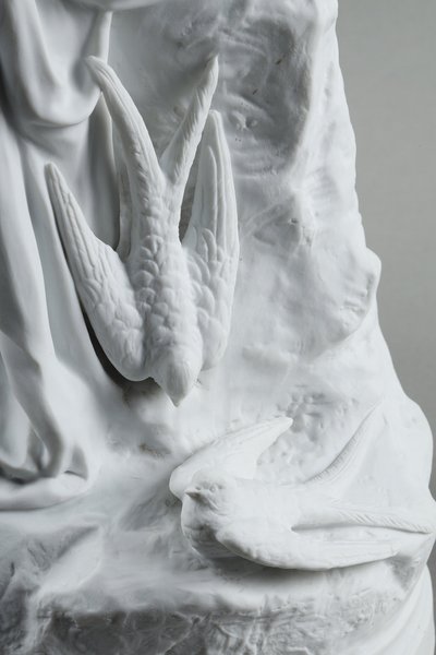 BISCUIT, "BATHER WITH SWALLOWS" BY AUGUSTE JOSEPH PEIFFER (1832 CA. 1886)
