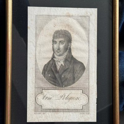 Suite de 4 gravures première partie du XIXe Polignac Leridane Cadudal