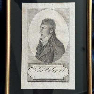 Suite de 4 gravures première partie du XIXe Polignac Leridane Cadudal