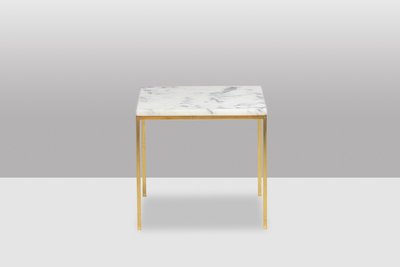 Pair of marble and gilt bronze end tables. 1970s. LS6309409P