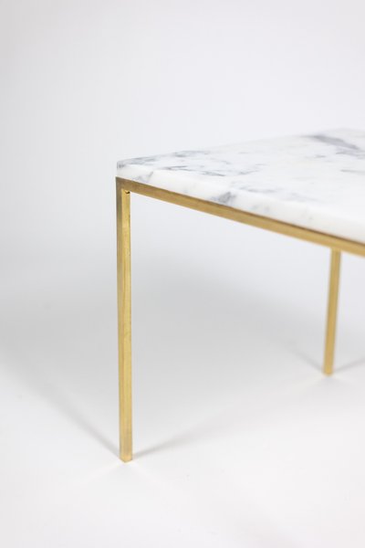 Pair of marble and gilt bronze end tables. 1970s. LS6309409P