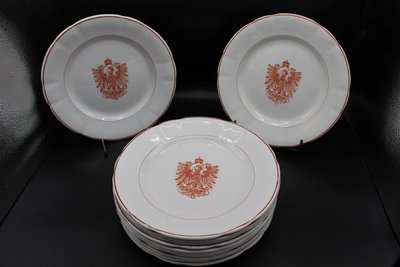 Set of 12 Plates from the Personal Service of William II at the Imperial Palace in Strasbourg