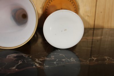 Pair of Charles X Cornet Vases in Baccarat Opaline