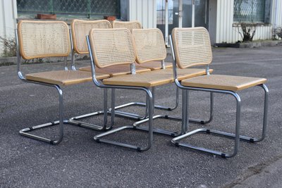 Set di 6 sedie da pranzo B32 di Marcel Breuer