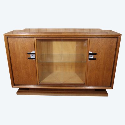 Desserte Buffet d'époque Art Déco En Chêne Clair De Auguste Vallin