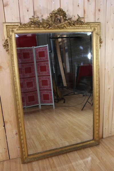 Miroir Napoléon III En Bois Doré
