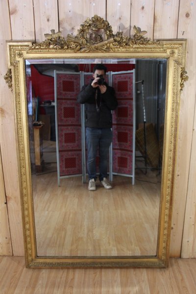 Miroir Napoléon III En Bois Doré