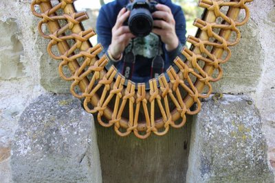 Large Oval Rattan Mirror by Franco Albini. Italy, 1960s