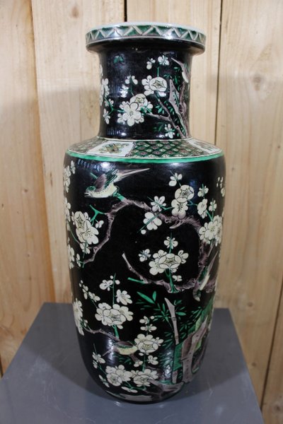Vase En Porcelaine Chinoise XIXeme Famille Verte