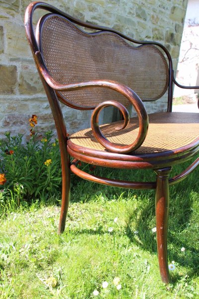 Curved Wooden Bench No. 5 Signed De Thonet 19th Century