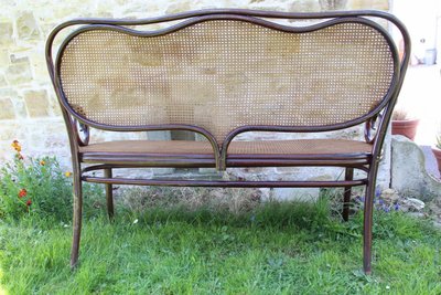 Curved Wooden Bench No. 5 Signed De Thonet 19th Century