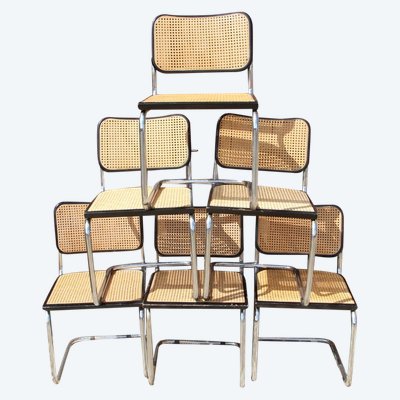 Set of 6 B32 Dining Chairs by Marcel Breuer