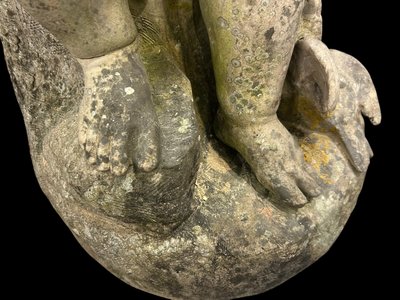 Important Garden Sculpture "Love" in White Terracotta, Late 19th Century H 92 Cm