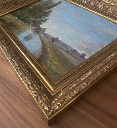 Tableau Jean-Baptiste Antoine GUILLEMET (1843-1918) Environs de Moret sur Loing