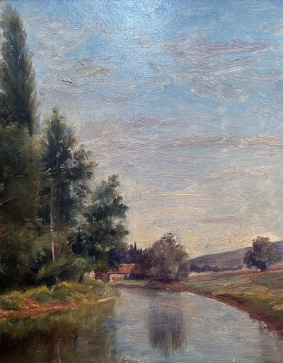 Tableau Jean-Baptiste Antoine GUILLEMET (1843-1918) Environs de Moret sur Loing