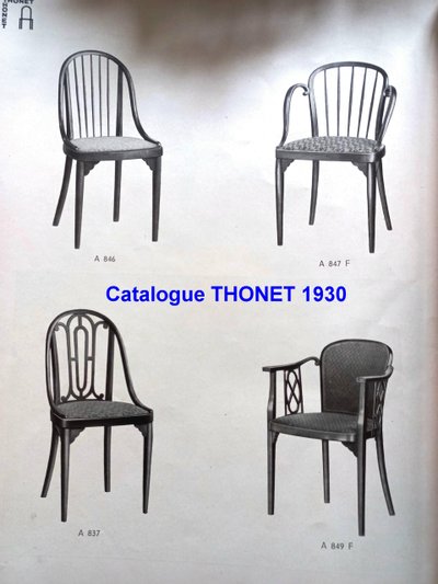 Sedia Thonet A846, circa 1925, Prutscher Art Deco