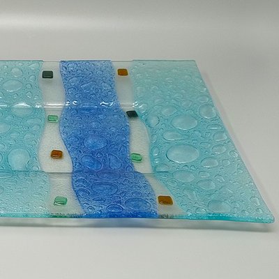 Plateau étonnant des années 1970 par Albatros en verre de Murano. Fabriqué en Italie.