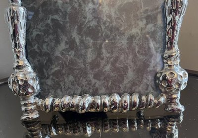 Fondica / Mathias: Silver-plated bronze photo holder Signed and numbered Height 30 cm width 23 cm