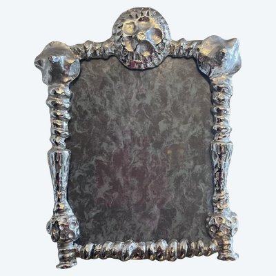 Fondica / Mathias: Silver-plated bronze photo holder Signed and numbered Height 30 cm width 23 cm