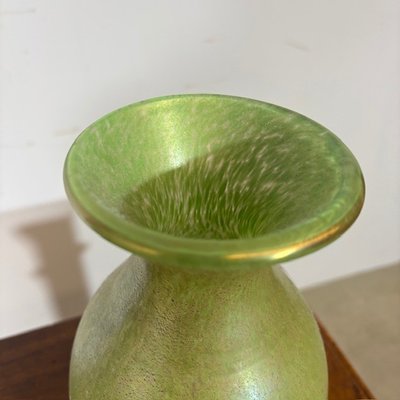 Pair of Fratelli Toso vases from the 60s Murano glass with metallic luster. H 29 – H 22