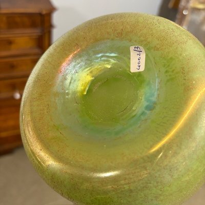 Pair of Fratelli Toso vases from the 60s Murano glass with metallic luster. H 29 – H 22