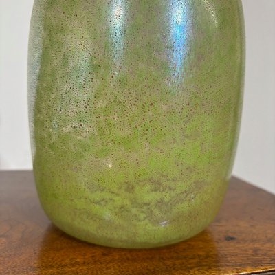 Pair of Fratelli Toso vases from the 60s Murano glass with metallic luster. H 29 – H 22