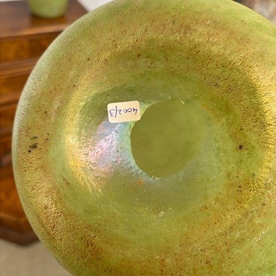 Pair of Fratelli Toso vases from the 60s Murano glass with metallic luster. H 29 – H 22