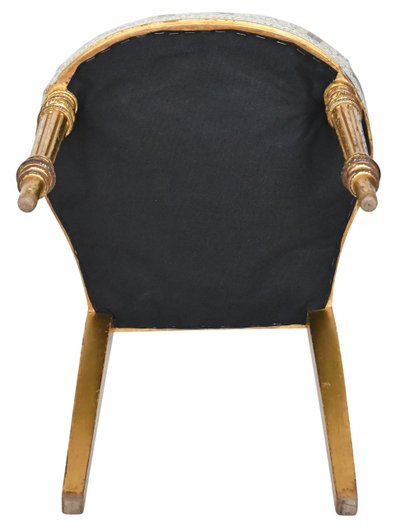 Pair of Louis XVI style chairs in gilded wood