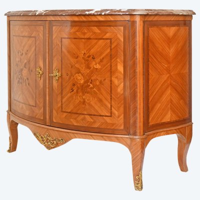 Credenza intarsiata in stile Luigi XV