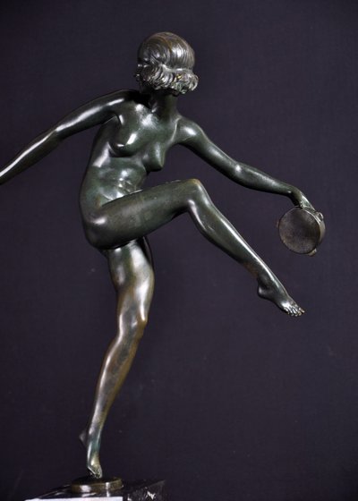Pierre Laurel bronze titled Dancer with a Tambourine, early 20th century