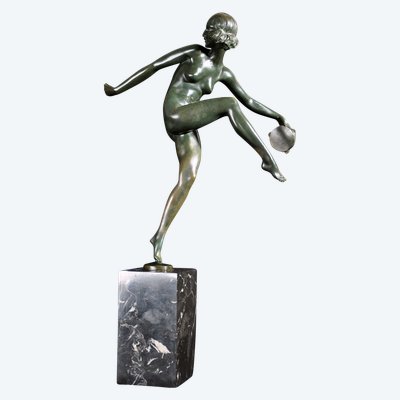 Pierre Laurel bronze titled Dancer with a Tambourine, early 20th century