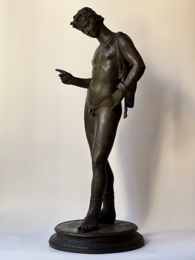 Narciso di Pompei, scultura in bronzo del "Grand Tour" H 63 cm