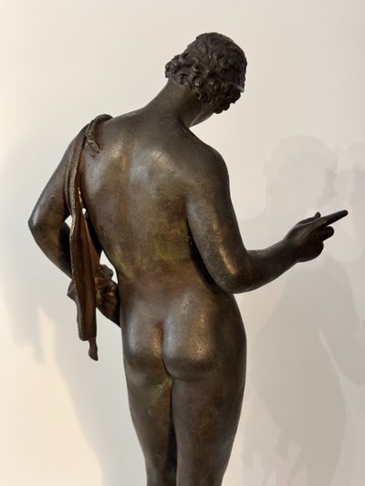 Narciso di Pompei, scultura in bronzo del "Grand Tour" H 63 cm