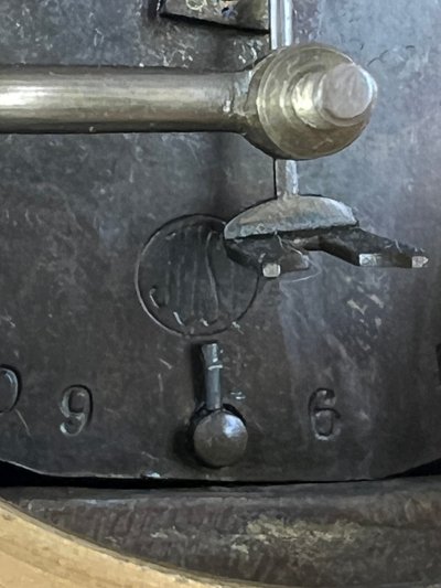 EMPIRE CLOCK IN BRONZE WITH 2 PATINAS AND SIENNA MARBLE "CHAIR CLOCK 1880"