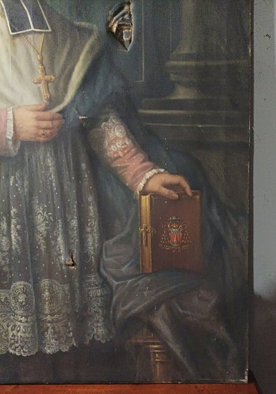 Porträt von Pierre Le Breton. Großes Öl auf Leinwand, signiert EM. GIRAUD