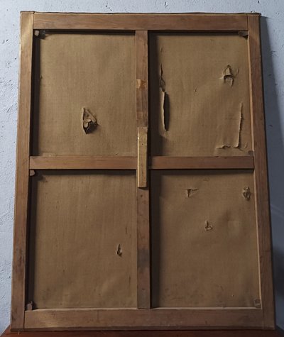 Porträt von Pierre Le Breton. Großes Öl auf Leinwand, signiert EM. GIRAUD
