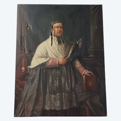 Porträt von Pierre Le Breton. Großes Öl auf Leinwand, signiert EM. GIRAUD