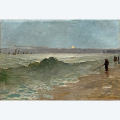 William De Leftwich Dodge (1867–1935) Pêcheuses à Marée Montante, Normandie, 1887