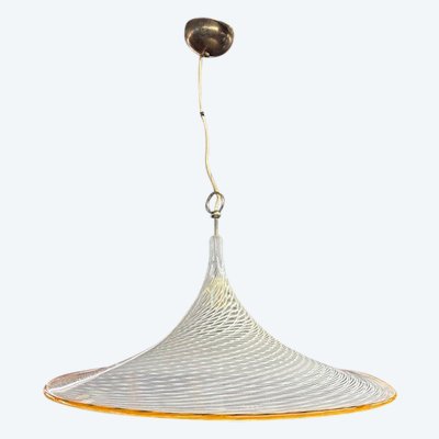 Large Murano Chandelier, 70s, Venini Witch Hat diameter 62 h 70 total