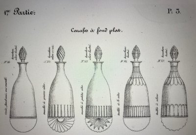 Decanter per vino in cristallo tagliato Baccarat o Le Creusot - XIX secolo circa 1840