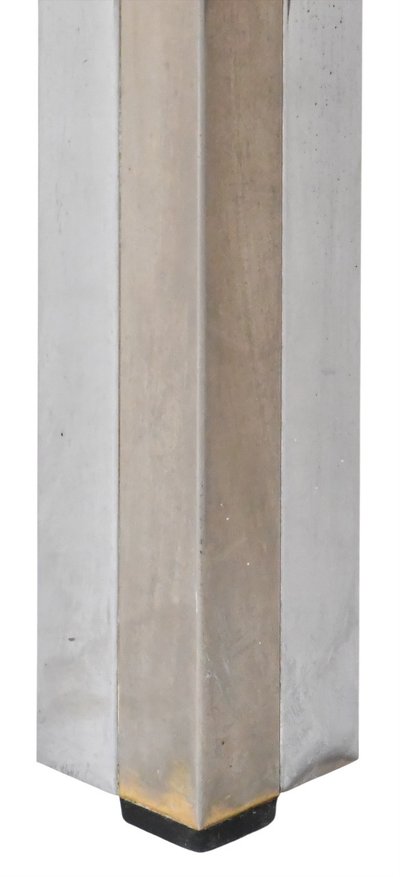 Rectangular console table in brushed steel. Guy Lefèvre for Maison Jansen