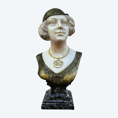 Charny, Busto di donna orientale in marmo, fine XIX-inizio XX secolo